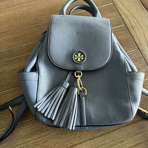 Tory Burch blue authentic backpack handbag purse